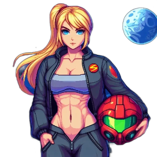 jacket, robot, pixel art, anime, concept art, vaporwave, colorful, neon transparent PNG cut-out
