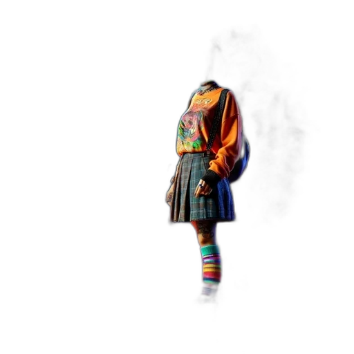 jacket, dress, robot, umbrella, concept art, pixel art, 3d render, photorealistic transparent PNG cut-out