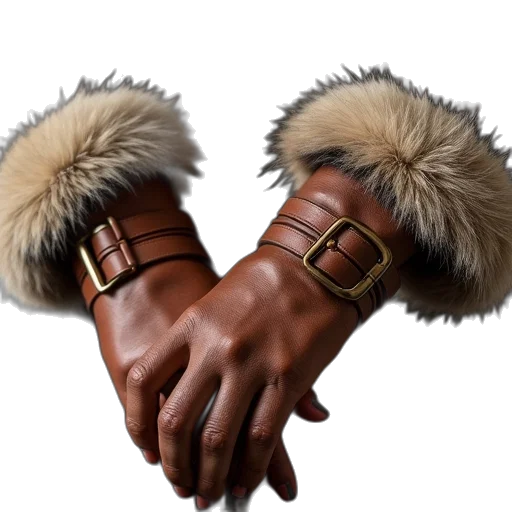 jewelry, jacket, 3d render, concept art, earth tones, pair, leather, wrist transparent PNG cut-out