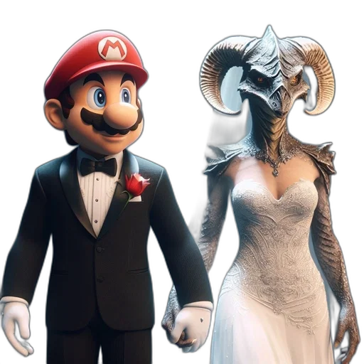 dress, hat, mask, concept art, 3d render, two, distinctive, animated transparent PNG cut-out