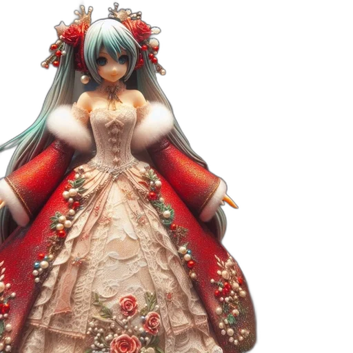 dress, 3d render, concept art, image, features, beautiful, detailed, figurine transparent PNG cut-out
