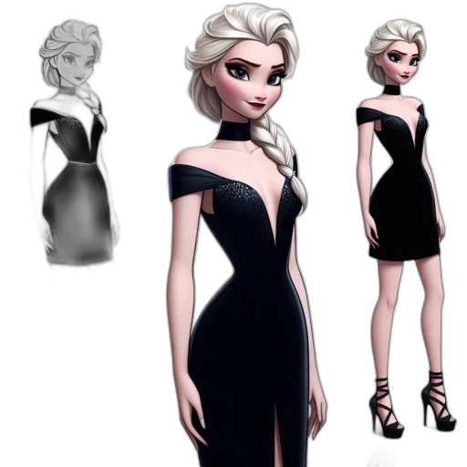 dress, concept art, cartoon, 3d render, fantasy art, dark, monochrome, earth tones transparent PNG cut-out