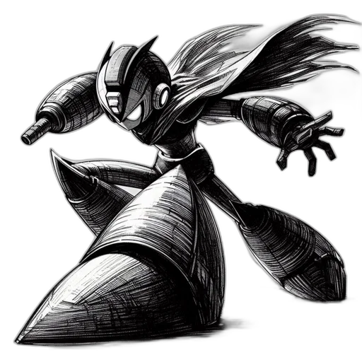 robot, mask, weapon, sword, concept art, comic book art, fantasy art, cartoon transparent PNG cut-out