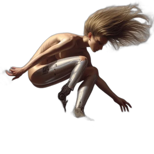 hair, creature, robot, concept art, photorealistic, fantasy art, 3d render, woman transparent PNG cut-out
