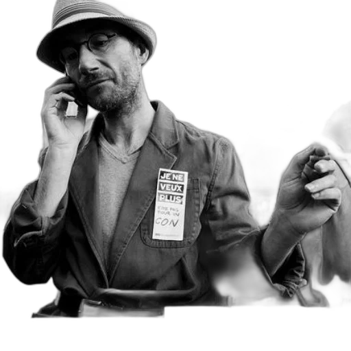 staff, hat, concept art, photorealistic, comic book art, man, glasses, talks transparent PNG cut-out