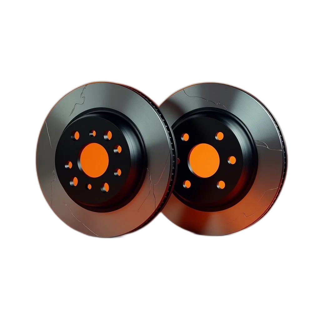 robot, 3d render, pair, black, silver, car, brake, rotors transparent PNG cut-out