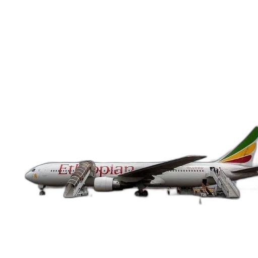 large, ethiopian, airlines, plane transparent PNG cut-out