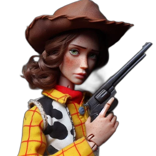 weapon, hat, cartoon, concept art, comic book art, 3d render, lifelike, doll transparent PNG cut-out