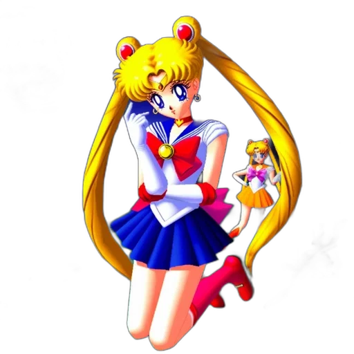 staff, dress, weapon, anime, pixel art, concept art, cartoon, sailor transparent PNG cut-out