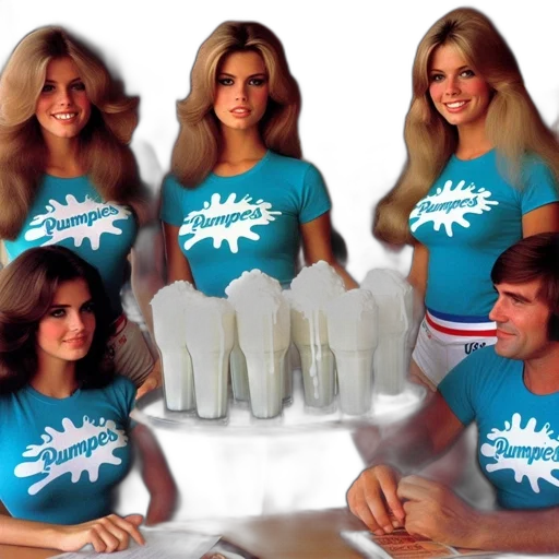 vaporwave, underwater, four, female, staff, members, matching, shirts transparent PNG cut-out