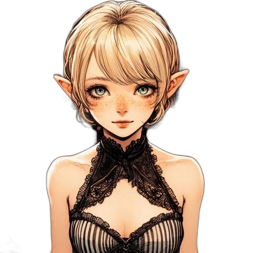 dress, face, staff, mask, fantasy art, concept art, pixel art, anime transparent PNG cut-out