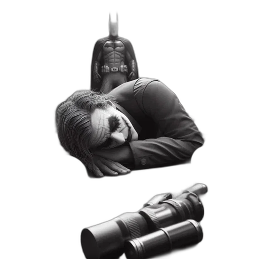 weapon, mask, concept art, comic book art, photorealistic, 3d render, monochrome, cityscape transparent PNG cut-out