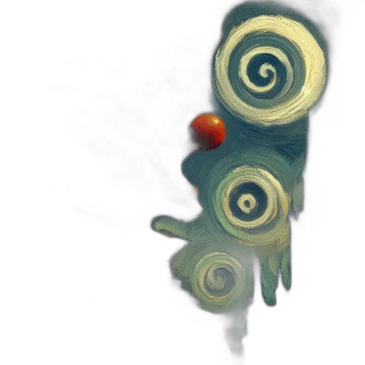 flower, staff, creature, mask, concept art, watercolor, fantasy art, 3d render transparent PNG cut-out
