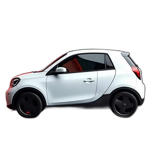 car, 3d render, photorealistic, concept art, cartoon, white, compact, modern transparent PNG cut-out