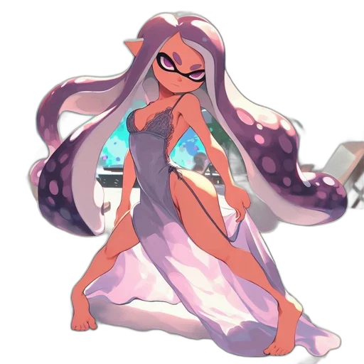dress, weapon, creature, staff, concept art, vaporwave, pixel art, anime transparent PNG cut-out