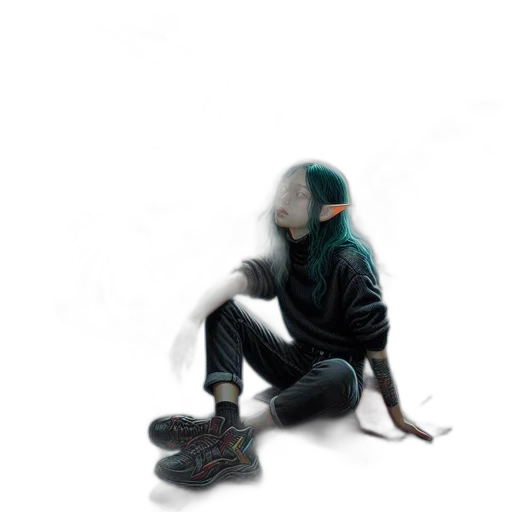 mask, jacket, creature, shoes, concept art, 3d render, cyberpunk, photorealistic transparent PNG cut-out
