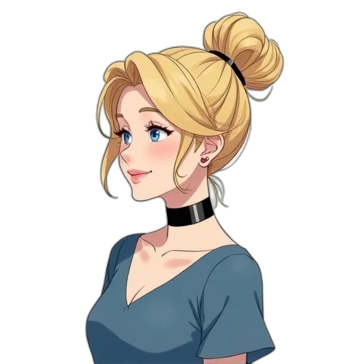 dress, staff, cartoon, pixel art, concept art, anime, blue, dark transparent PNG cut-out