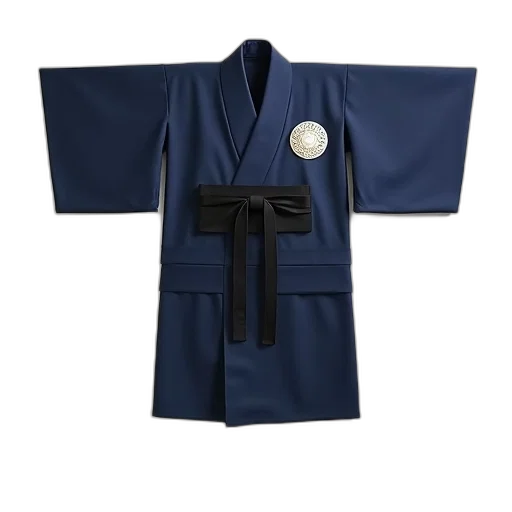jacket, staff, 3d render, photorealistic, traditional, japanese, kimono, dark transparent PNG cut-out