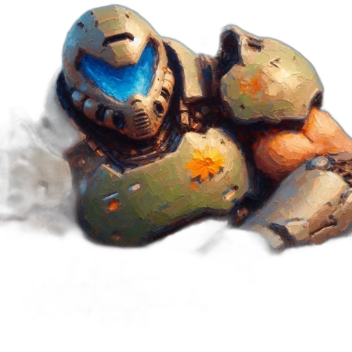 robot, weapon, face, mask, concept art, watercolor, photorealistic, 3d render transparent PNG cut-out
