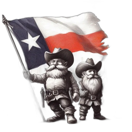 illustration, texan, pioneer-like, figures, wielding, rifles, stand, line transparent PNG cut-out