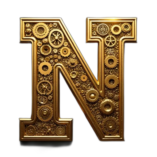jewelry, 3d render, letter, made transparent PNG cut-out