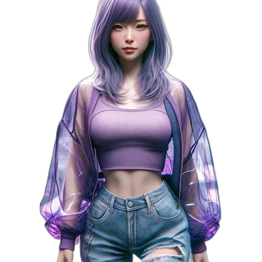 jacket, robot, dress, concept art, fantasy art, cyberpunk, 3d render, pastel transparent PNG cut-out