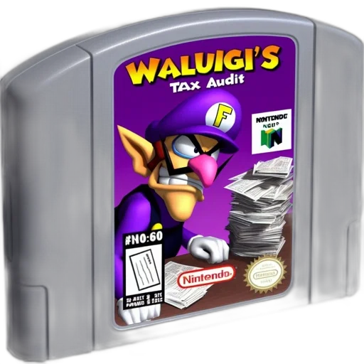 weapon, 3d render, concept art, nintendo, game, cartridge, titled, waluigi transparent PNG cut-out