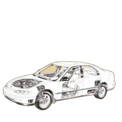 car, weapon, concept art, photorealistic, 3d render, cartoon, monochrome, book transparent PNG cut-out