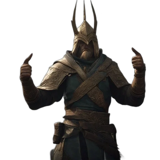 mask, staff, weapon, sword, concept art, 3d render, fantasy art, pixel art transparent PNG cut-out