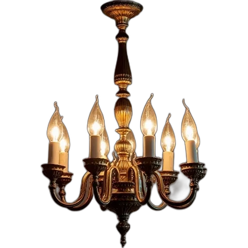 furniture, crown, jewelry, 3d render, photorealistic, image, bronze, chandelier transparent PNG cut-out