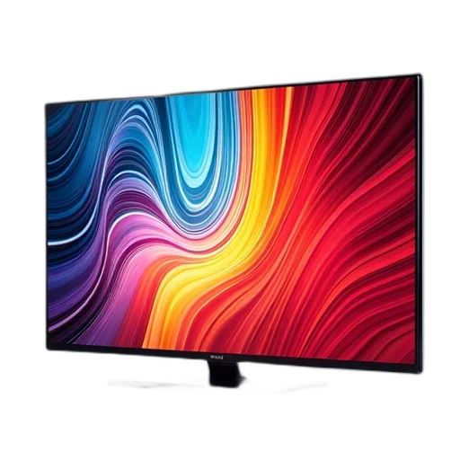 sleek, modern, flat-screen, television, displaying, vibrant, abstract, pattern transparent PNG cut-out
