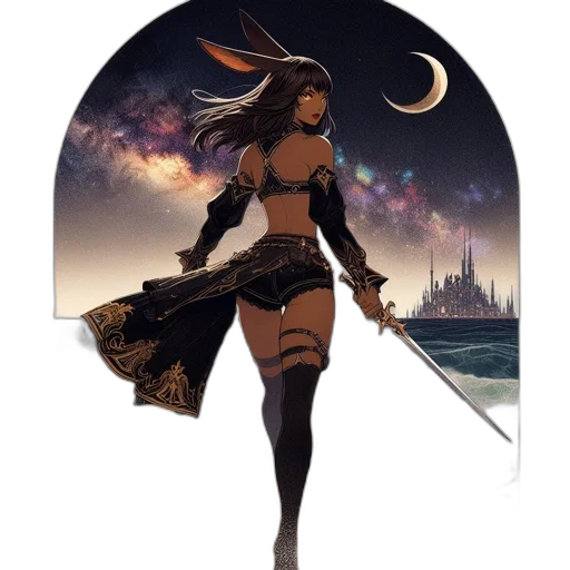 staff, sword, fantasy art, concept art, comic book art, pixel art, night, sunset transparent PNG cut-out