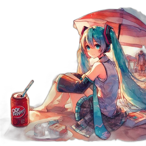 bottle, food, dress, umbrella, anime, watercolor, concept art, pixel art transparent PNG cut-out