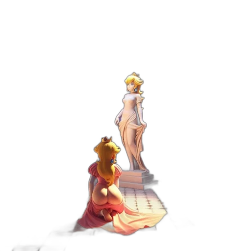 dress, crown, staff, weapon, concept art, pixel art, fantasy art, 3d render transparent PNG cut-out