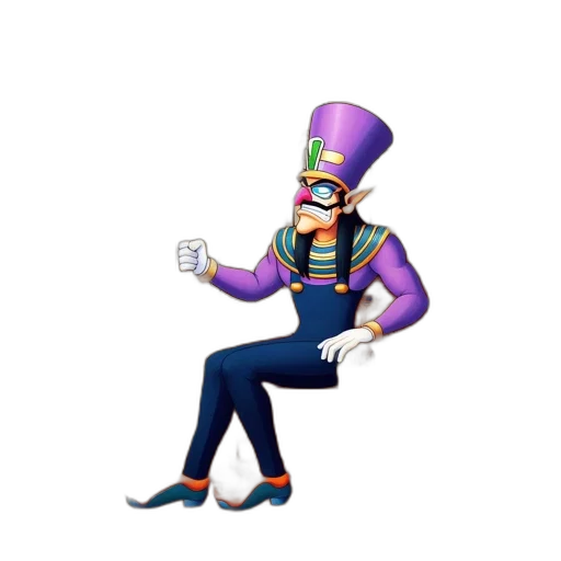 hat, staff, robot, shoes, concept art, 3d render, pixel art, cartoon transparent PNG cut-out