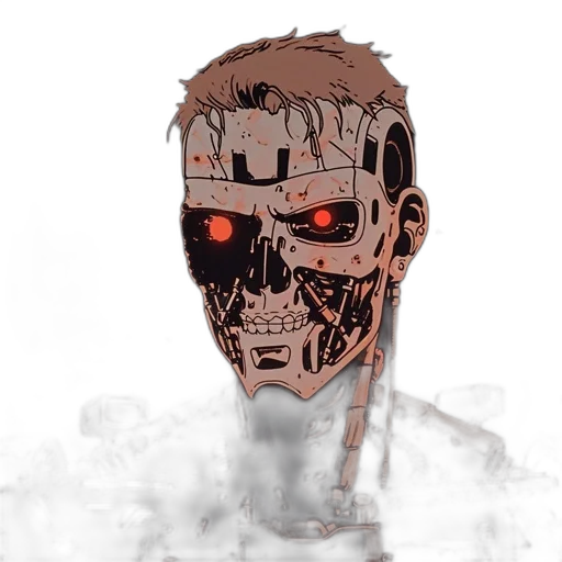 robot, mask, face, creature, comic book art, concept art, cyberpunk, 3d render transparent PNG cut-out
