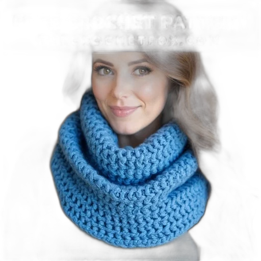 hat, photorealistic, 3d render, blue, woman, wearing, knitted, scarf transparent PNG cut-out