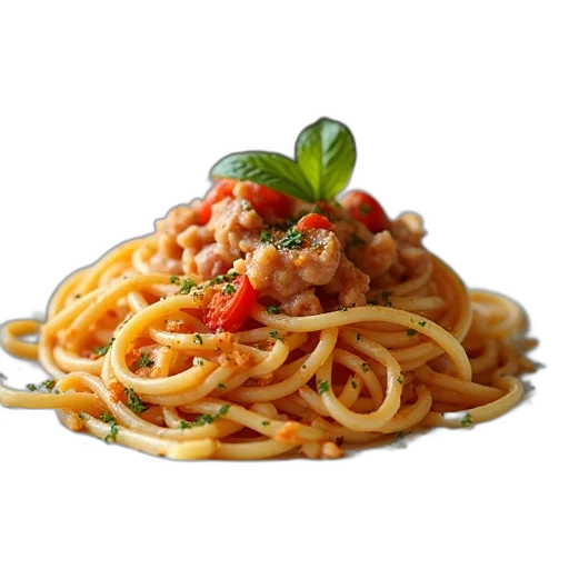 food, animal, photorealistic, 3d render, spaghetti, dish, italian, restaurant transparent PNG cut-out