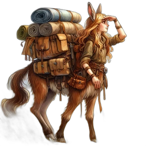 weapon, staff, animal, concept art, fantasy art, watercolor, photorealistic, blonde-haired transparent PNG cut-out