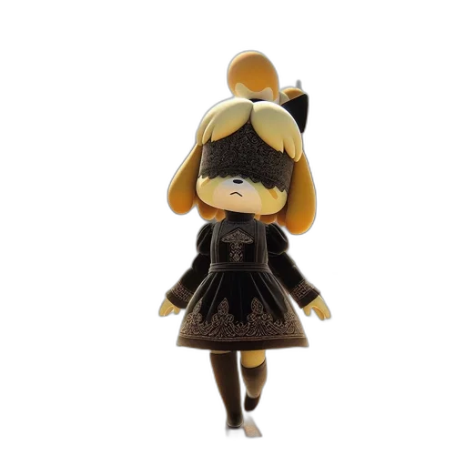 dress, hat, staff, creature, 3d render, concept art, anime, cartoon transparent PNG cut-out