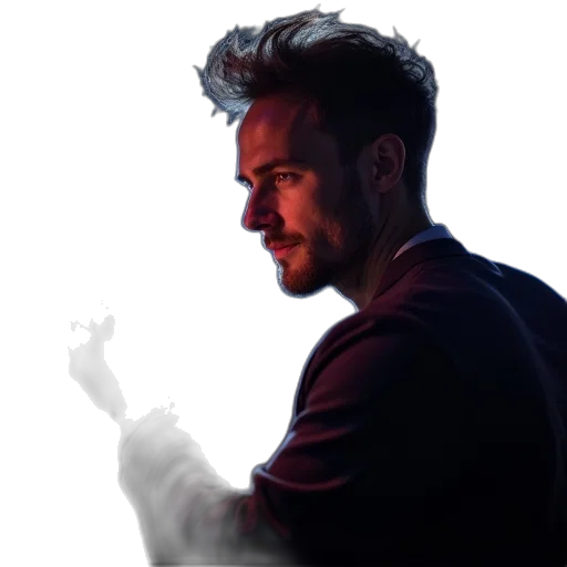 jacket, face, hair, weapon, concept art, photorealistic, pixel art, cartoon transparent PNG cut-out