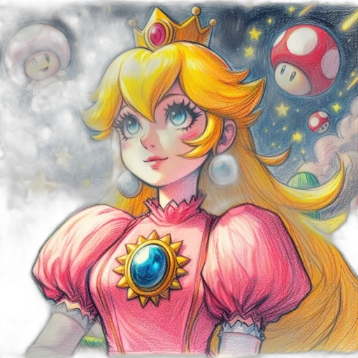 crown, dress, concept art, watercolor, fantasy art, comic book art, outer space, pastel transparent PNG cut-out