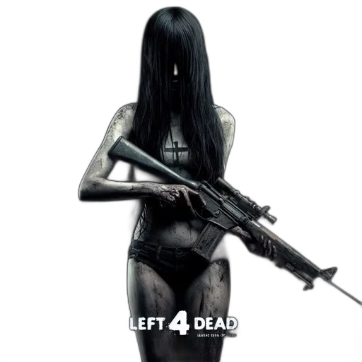 concept art, comic book art, 3d render, fantasy art, grimy, armed, woman, left transparent PNG cut-out