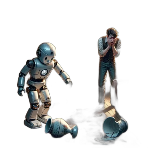 robot, concept art, 3d render, pixel art, comic book art, outer space, underwater, blue transparent PNG cut-out