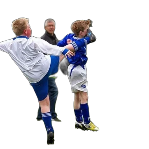 two, young, soccer, players, action, one, wearing, white transparent PNG cut-out