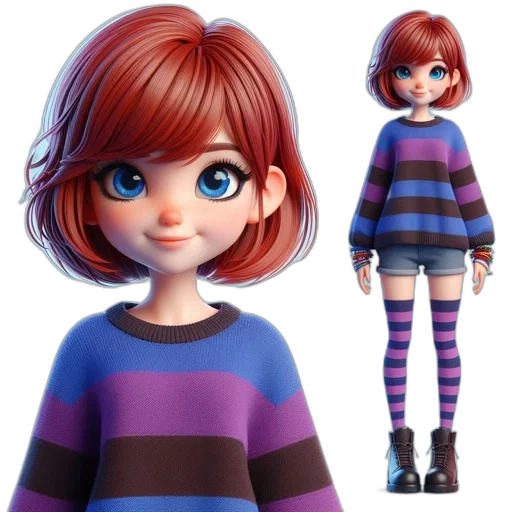 dress, 3d render, concept art, cartoon, photorealistic, animated, character, young transparent PNG cut-out
