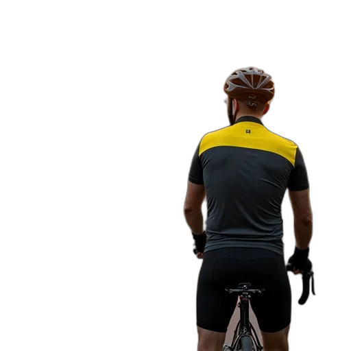 jacket, second, image, close-up, cyclist, standing, bridge, scenic transparent PNG cut-out