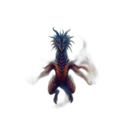 dragon, creature, animal, hair, pixel art, concept art, 3d render, fantasy art transparent PNG cut-out