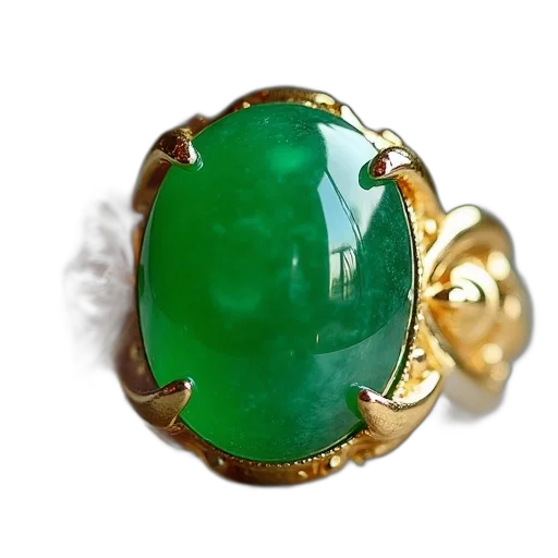 jewelry, crown, green, jade, emerald, gold, ring transparent PNG cut-out