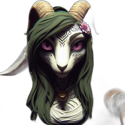 mask, creature, staff, face transparent PNG cut-out